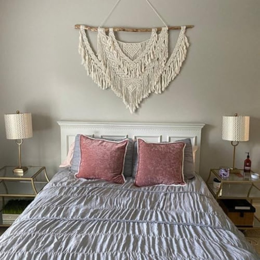 Astrohuge Boho Macramé Wall Tapestry on Wood Rod
