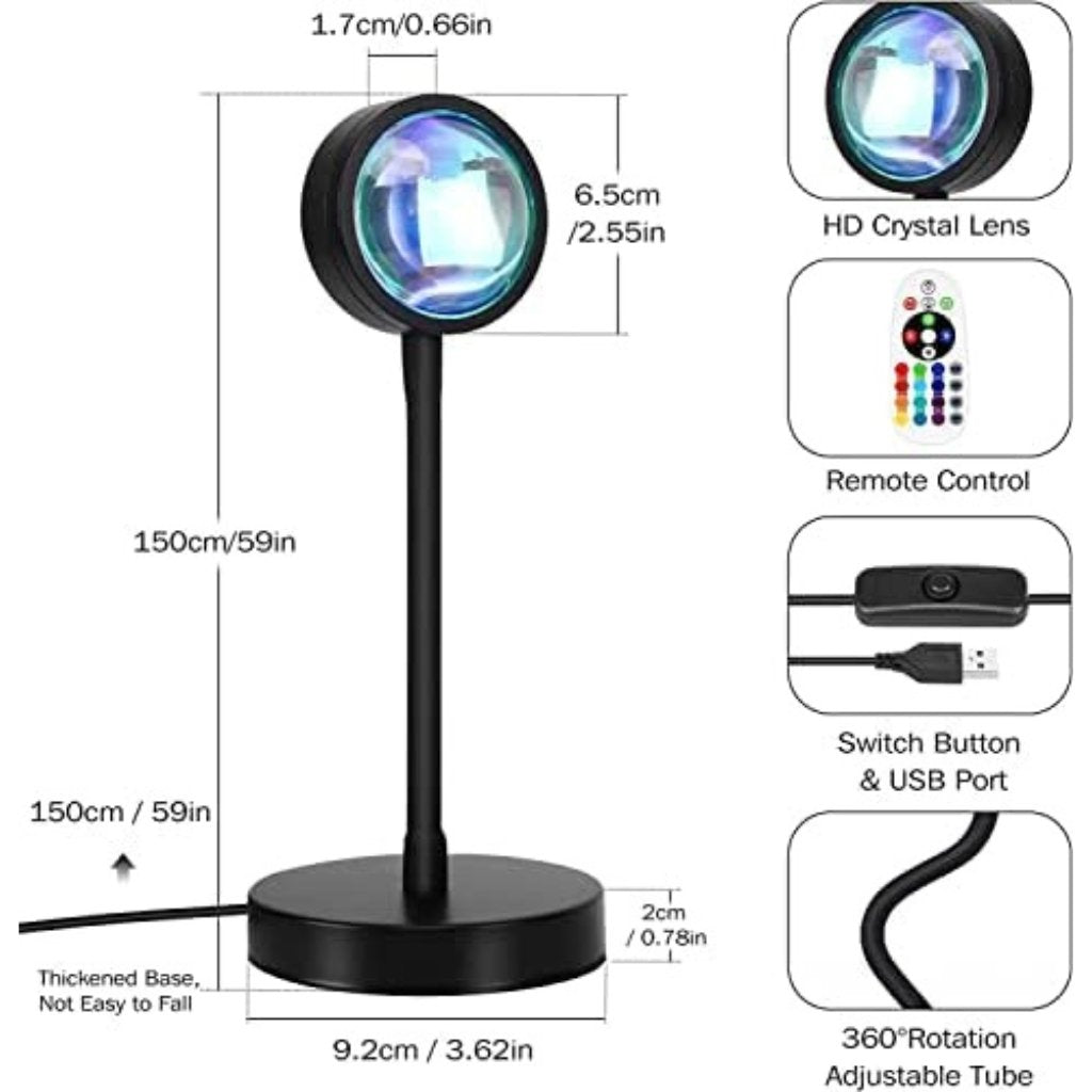Astrohuge Sunset Projection Lamp (16-Color Mood Light)
