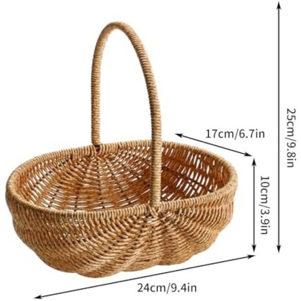 Astrohuge Rattan Carry Basket with Handle (Multi-Purpose Organizer)