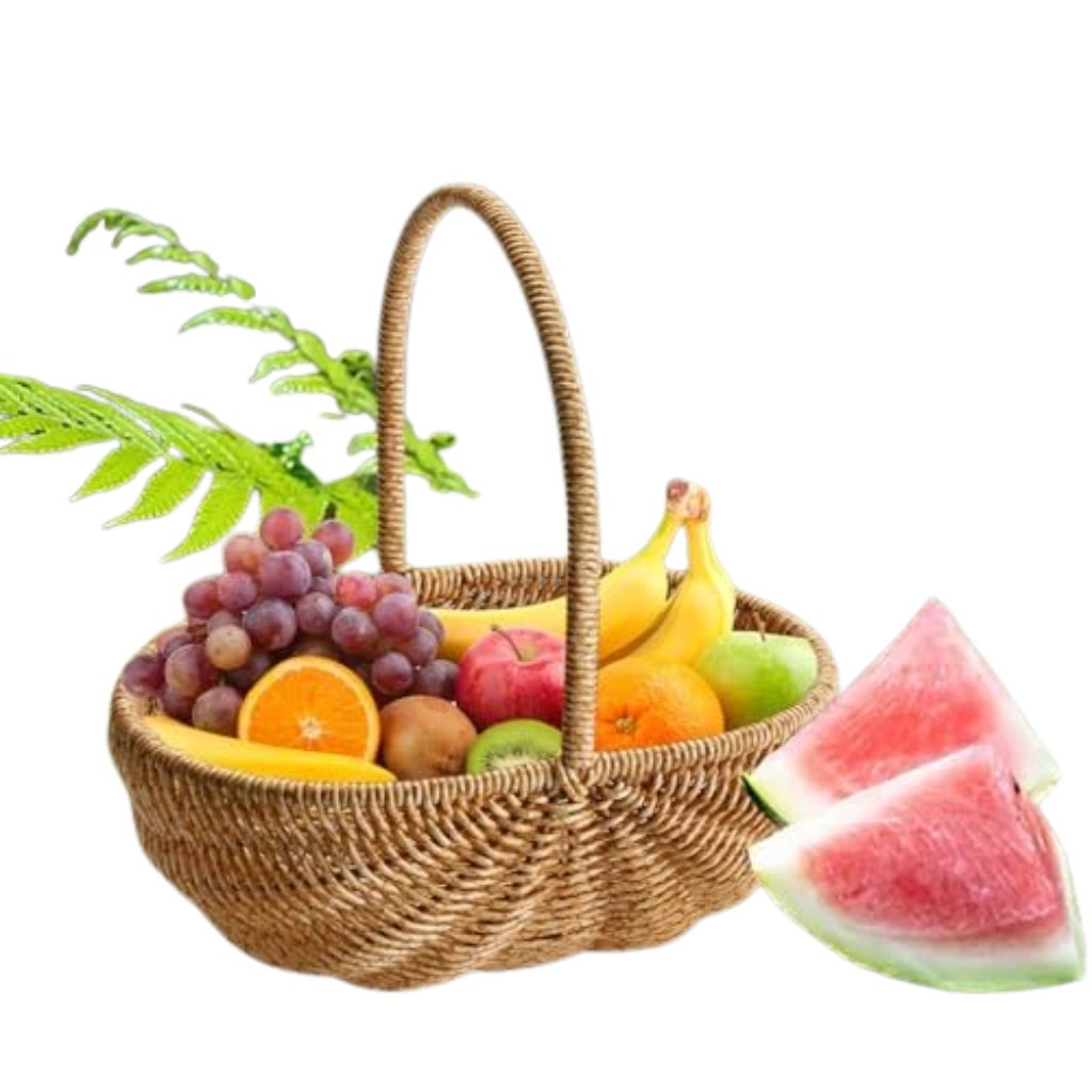 Astrohuge Rattan Carry Basket with Handle (Multi-Purpose Organizer)