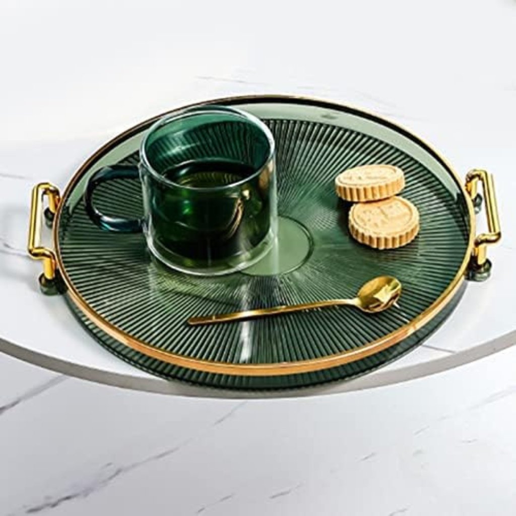 Astrohuge Decorative Vanity Tray with Handles (Countertop Organizer)